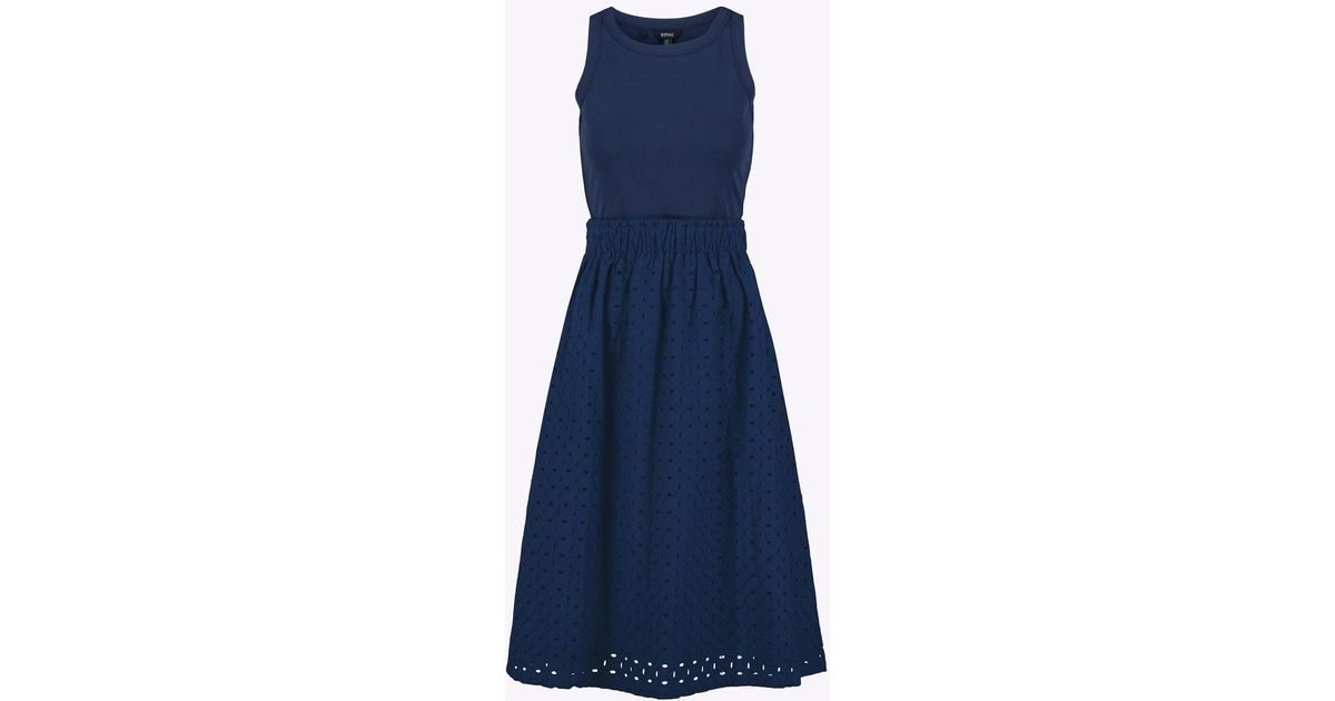 Buffalo David Bitton Buffalo Jeans Drea Tank Dress With Eyelet Embroidered  Skirt in Blue | Lyst