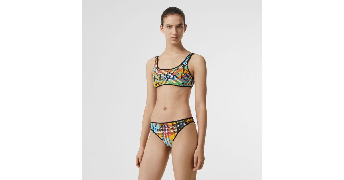 burberry graffiti swimsuit womens