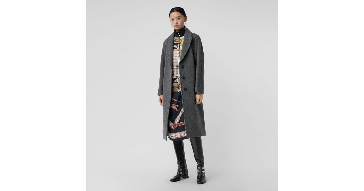 burberry wool blend tailored coat