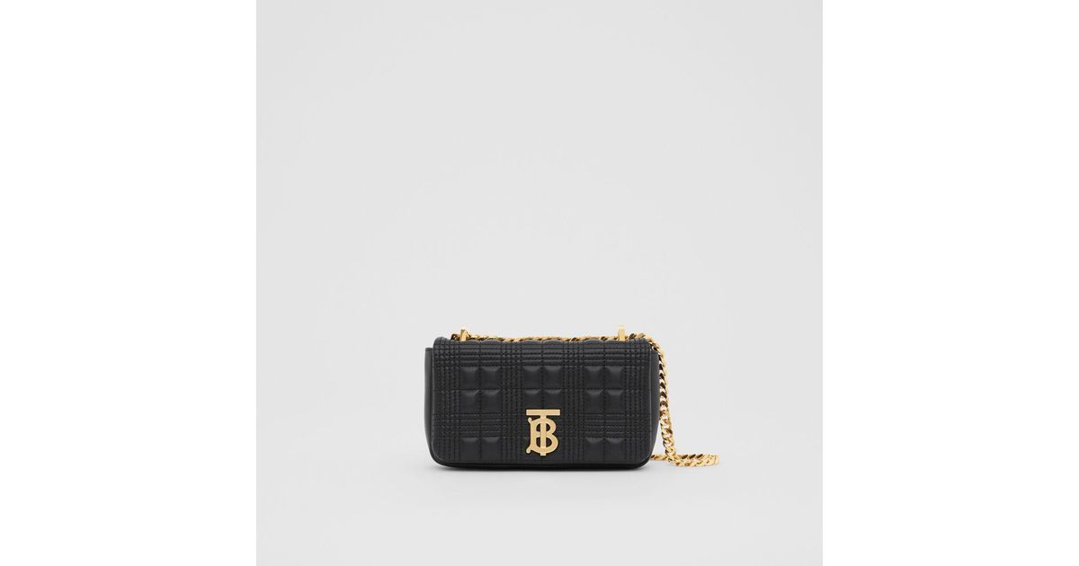 BURBERRY Lambskin Quilted Micro Lola Bag Black 1218381