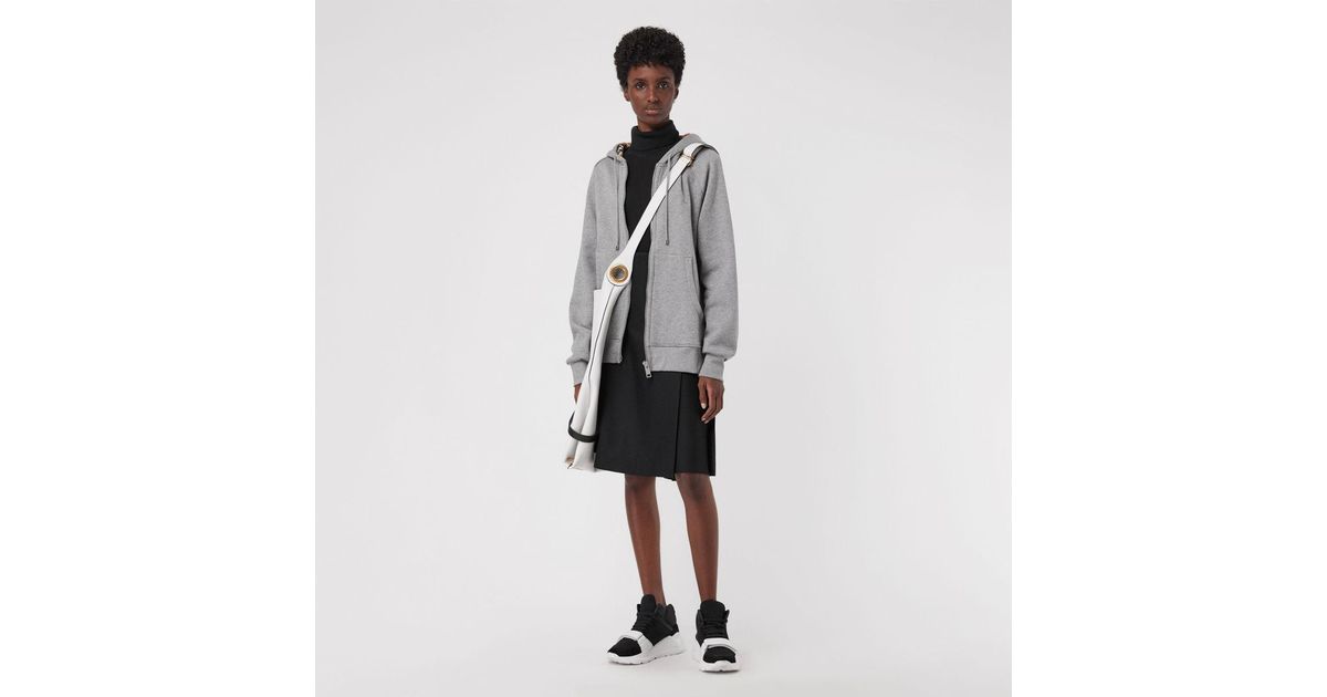 burberry vintage check detail jersey hooded top