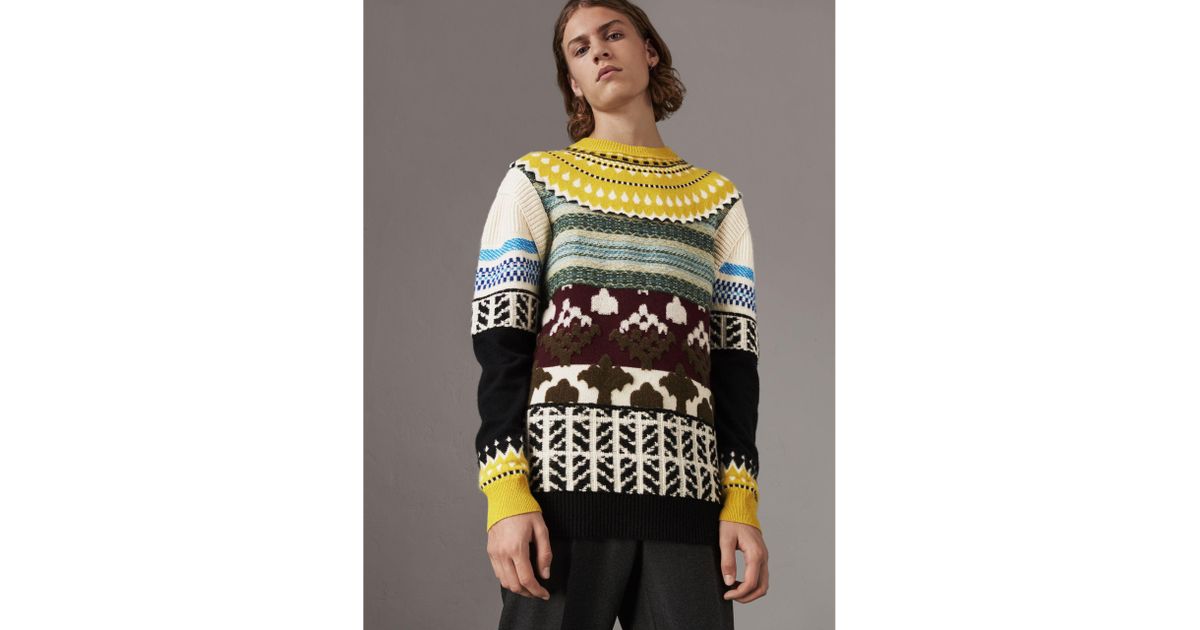 Multi-knit Cashmere Wool Sweater 