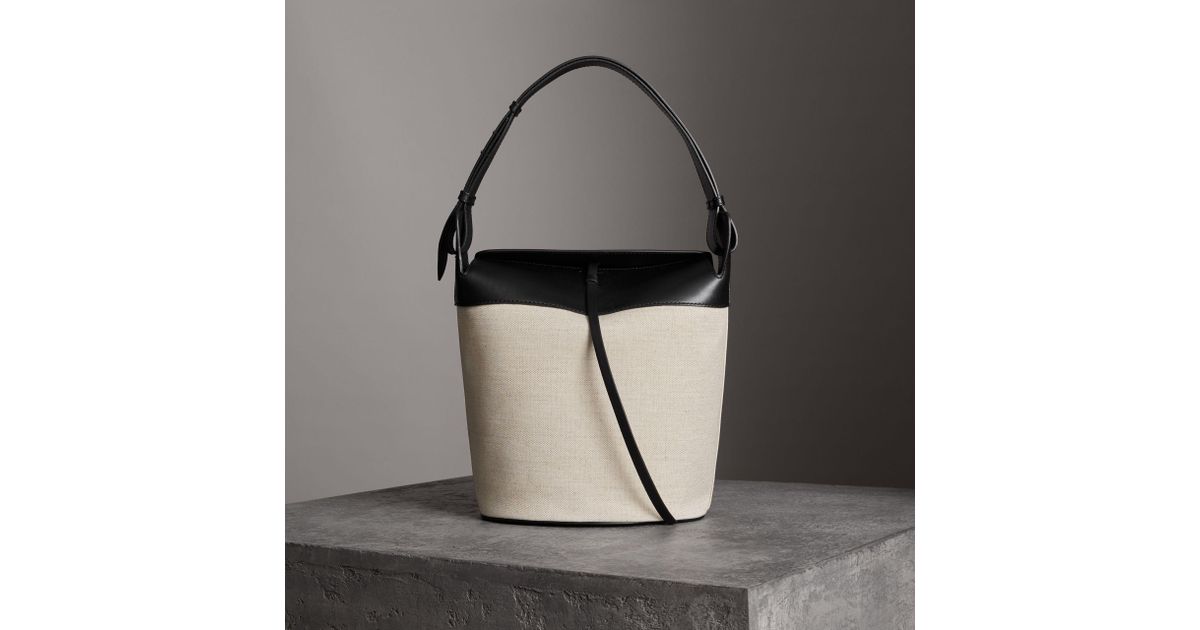 burberry large leather bucket bag