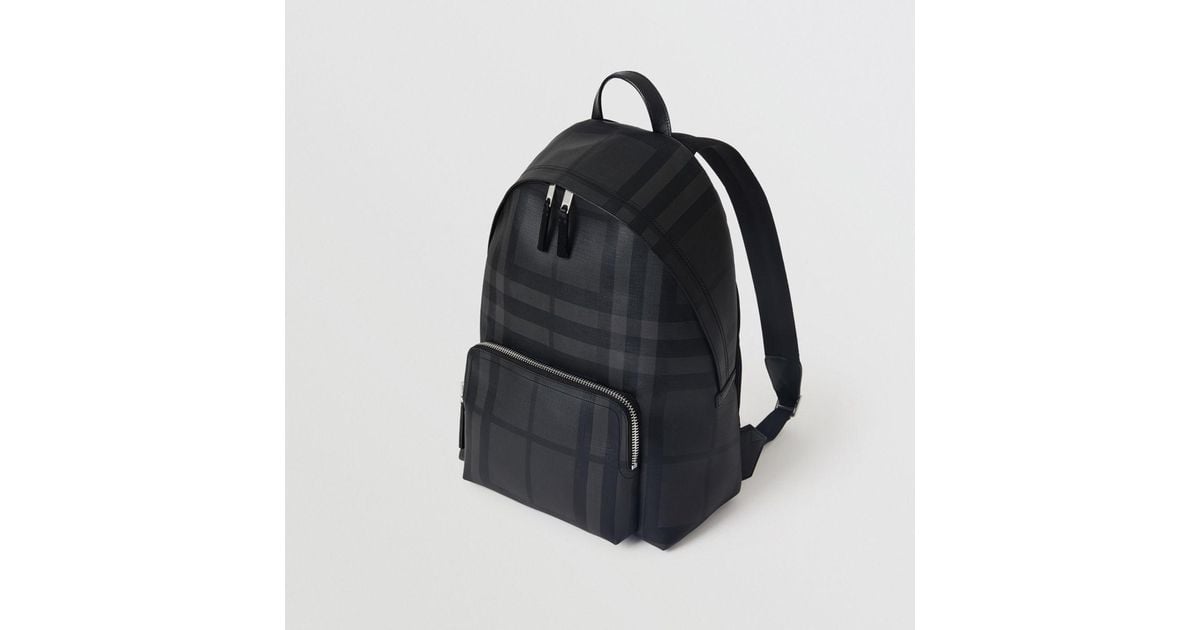Leather Trim London Check Backpack 