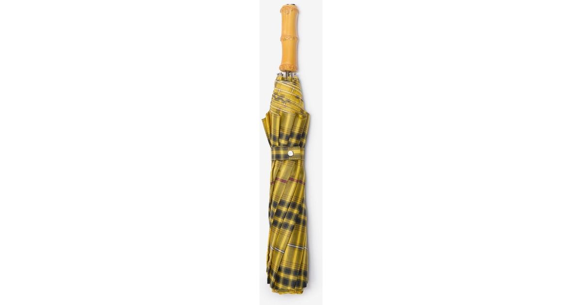 Burberry Check Folding Umbrella in Archieve Biege main image 1