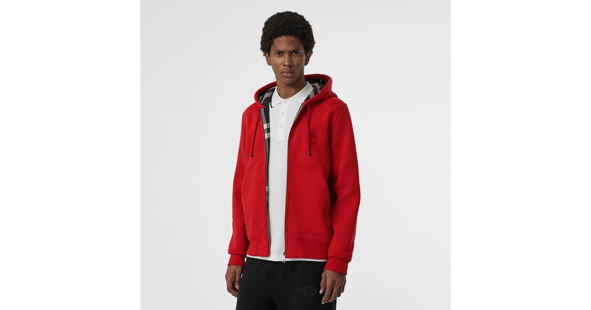 check detail jersey hooded top
