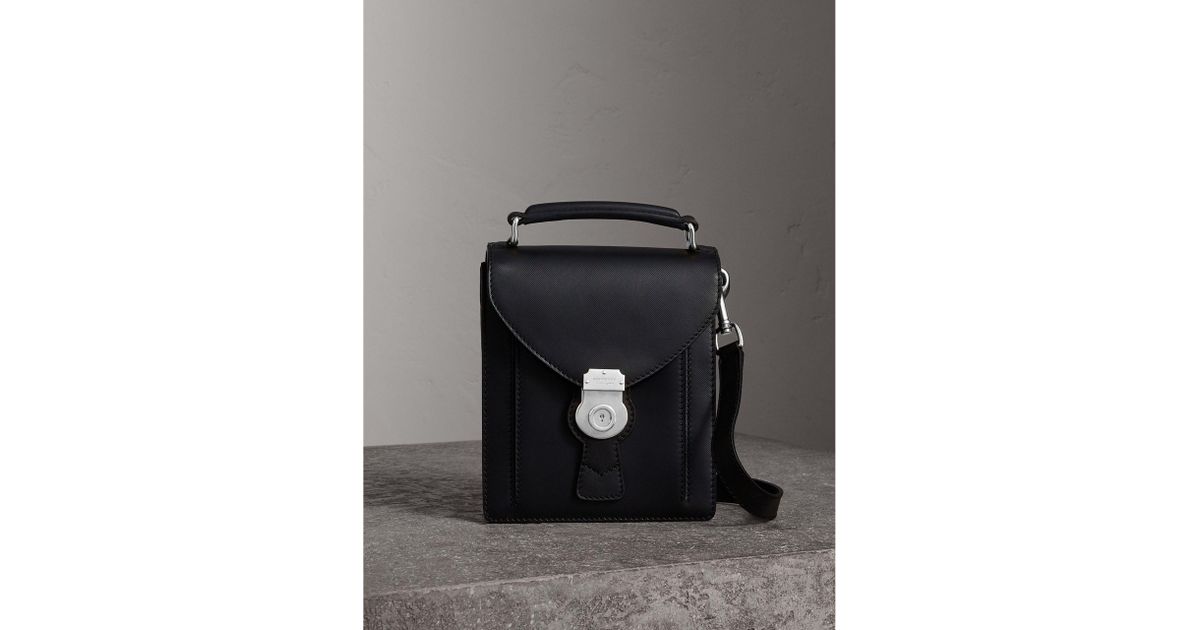 Burberry Leather The Small Dk88 Satchel in Black for Men - Lyst