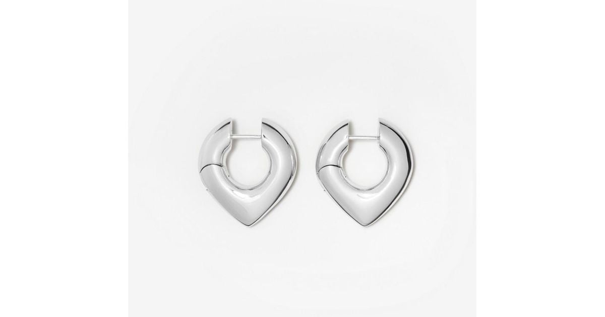 Burberry Thorn Hoop Earrings in White | Lyst