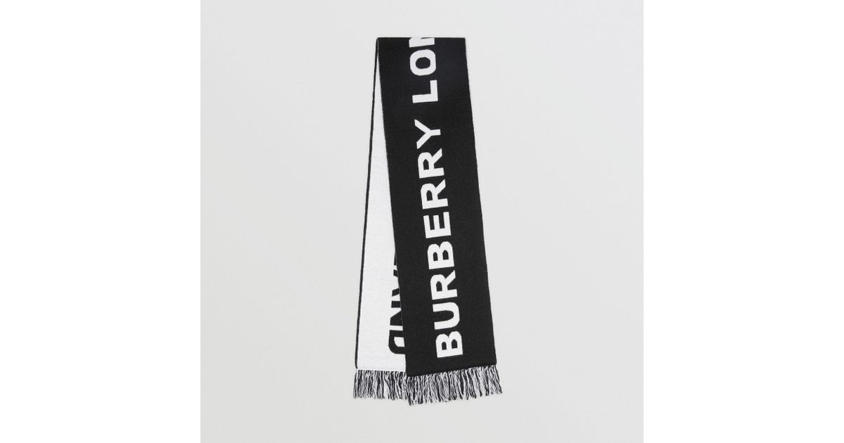 logo wool jacquard scarf burberry