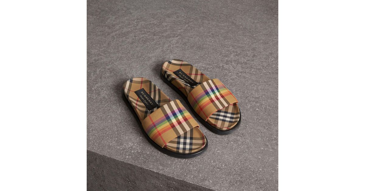 burberry rainbow slides