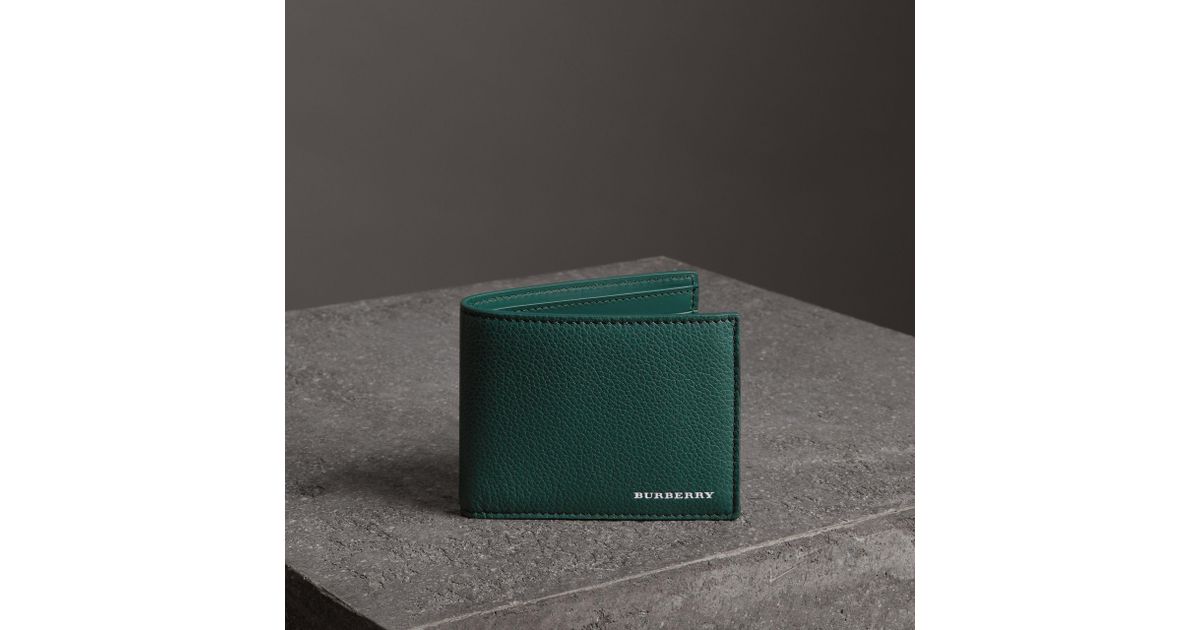 burberry grainy leather bifold wallet