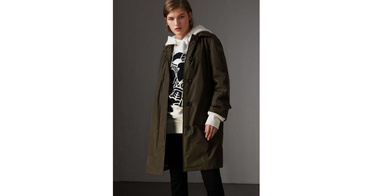 detachable hood showerproof car coat