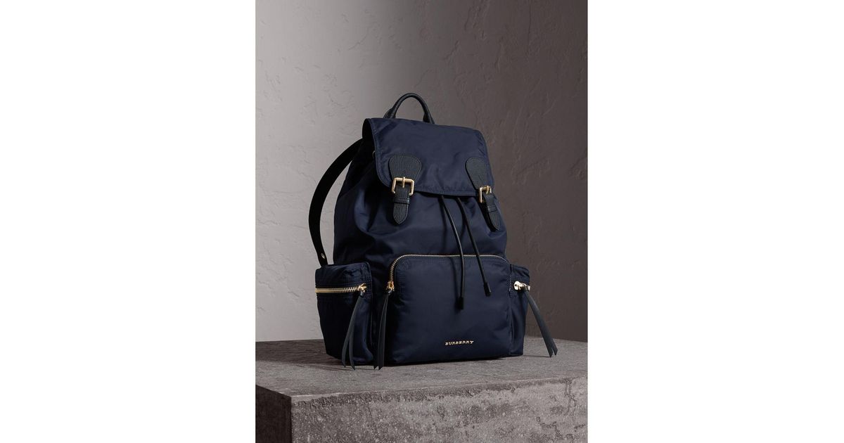 burberry the large rucksack in technical nylon and leather