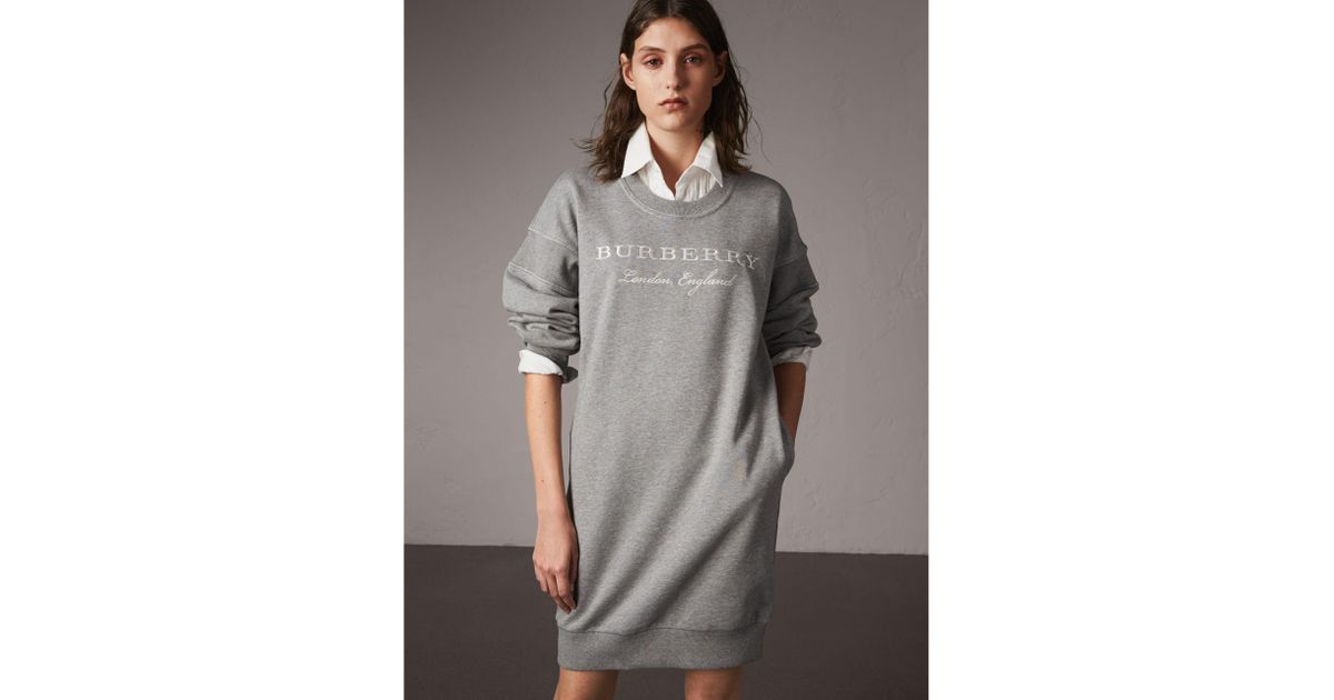Motif Cotton Jersey Sweatshirt Dress 