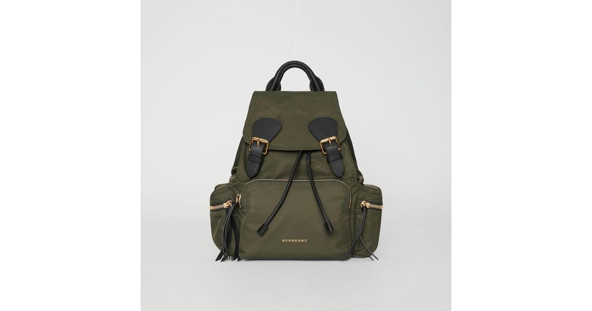 burberry the medium rucksack in technical nylon and leather