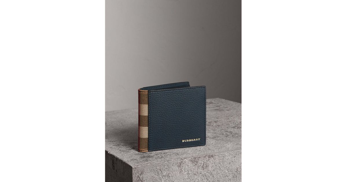 burberry house check and leather wallet