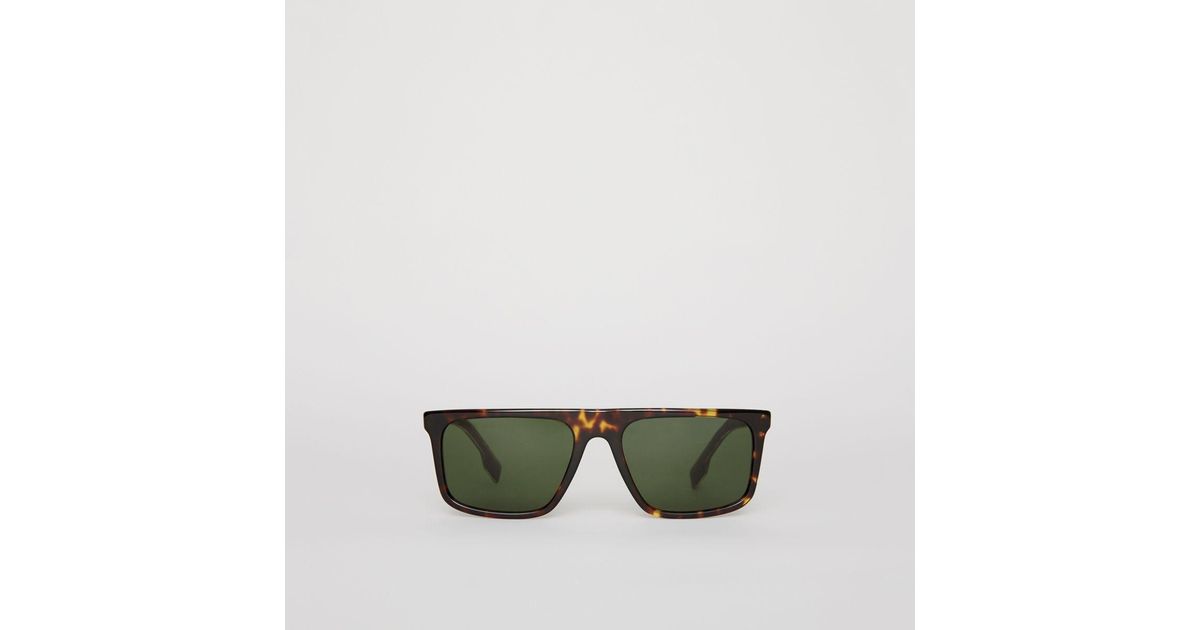 Burberry Straight brow Sunglasses in Green for Men Lyst