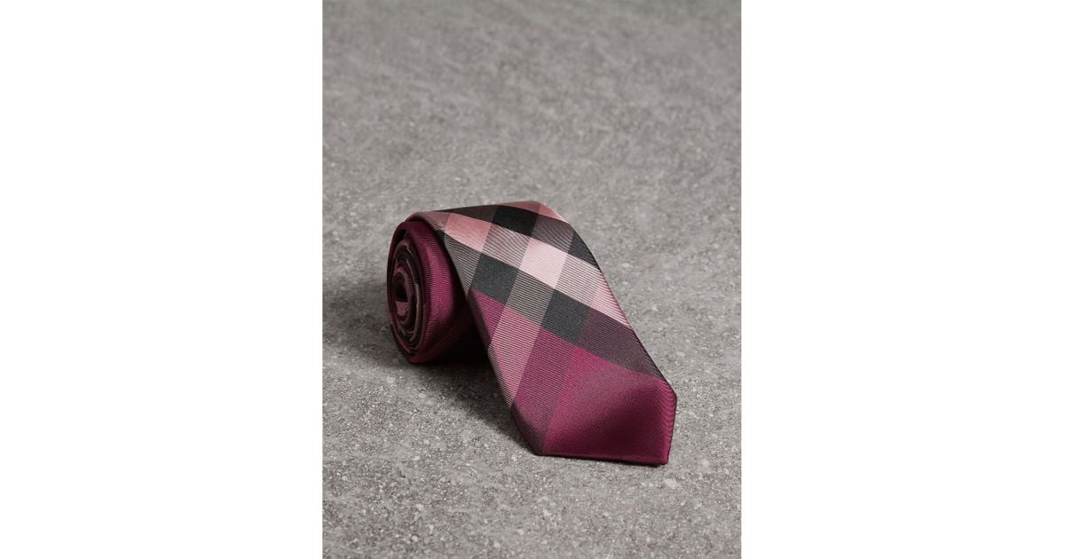 burberry pink check tie