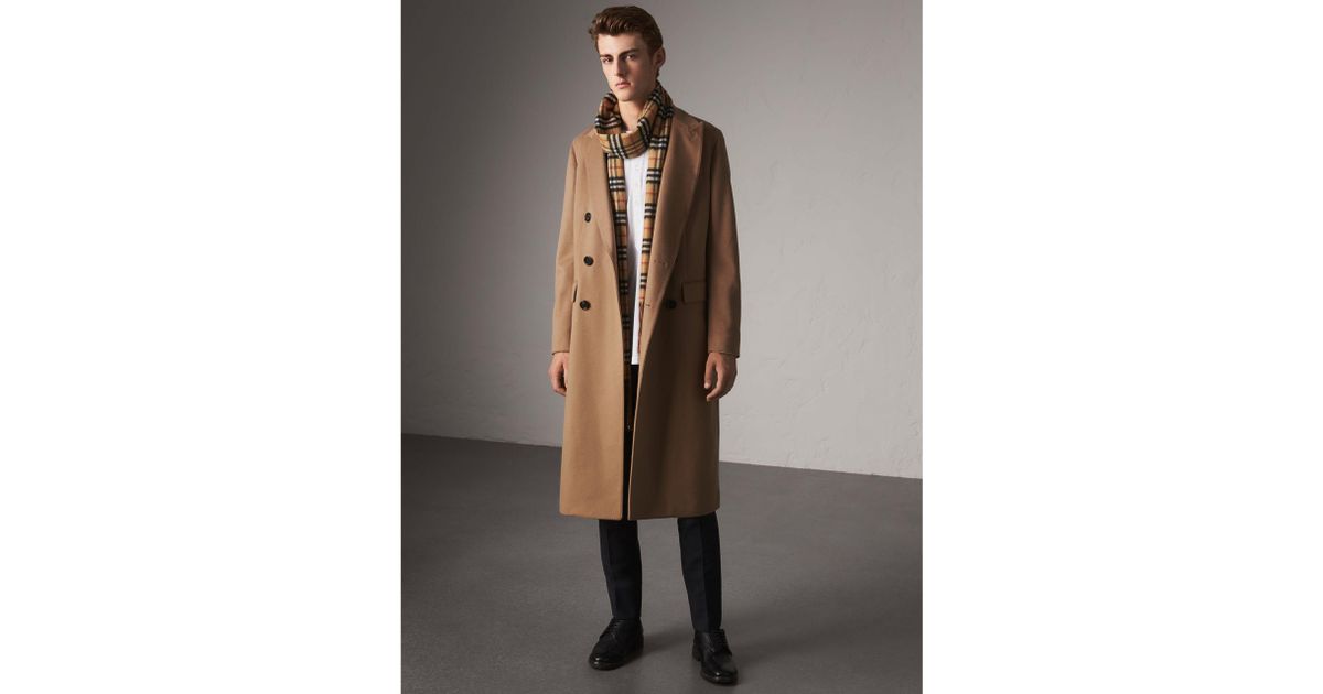 Burberry Double-breasted Extra Long Wool Cashmere Coat for Men | Lyst
