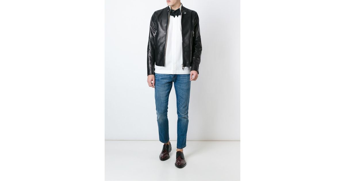 Valentino Leather Jacket in Black for Men | Lyst