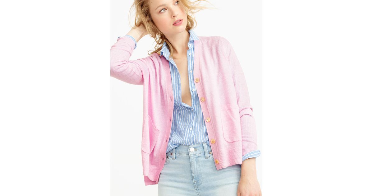 j crew pink cardigan