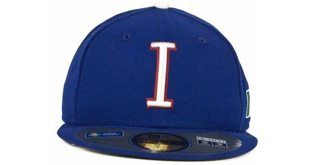 Italy New Era 59FIFTY World Baseball Classic Fitted Hat Cap Blue Red White NEW!! 