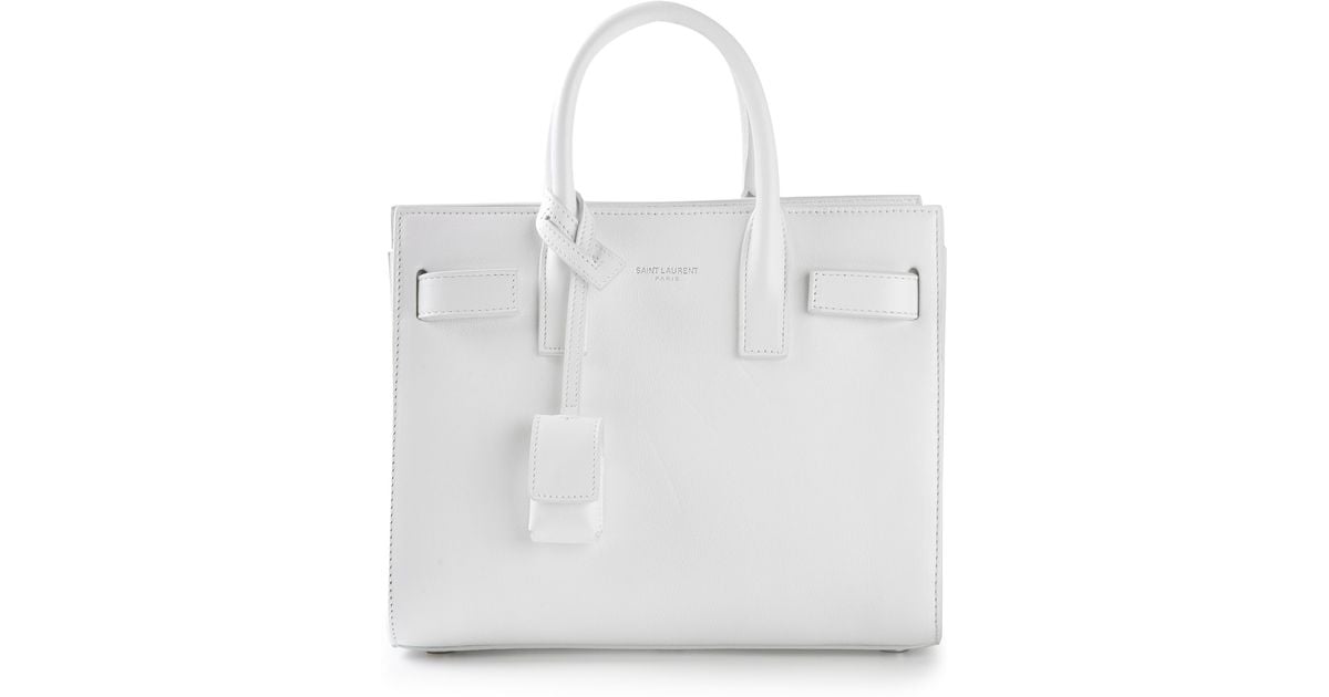 Saint Laurent Classic Baby Sac De Jour Bag in White Lyst