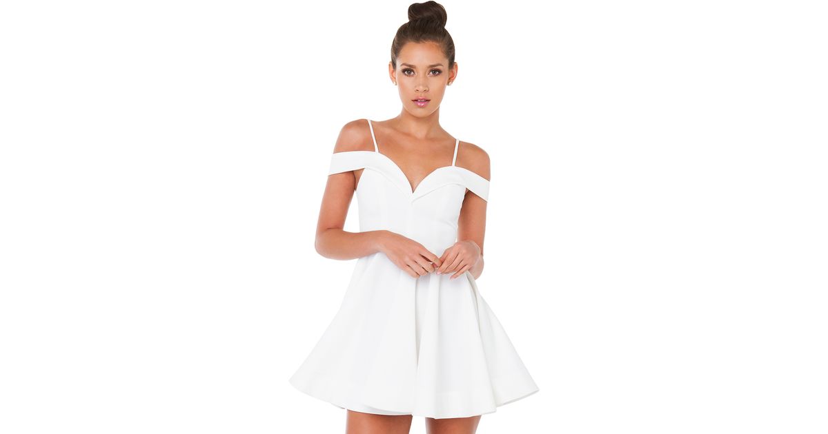 white mini skater dress