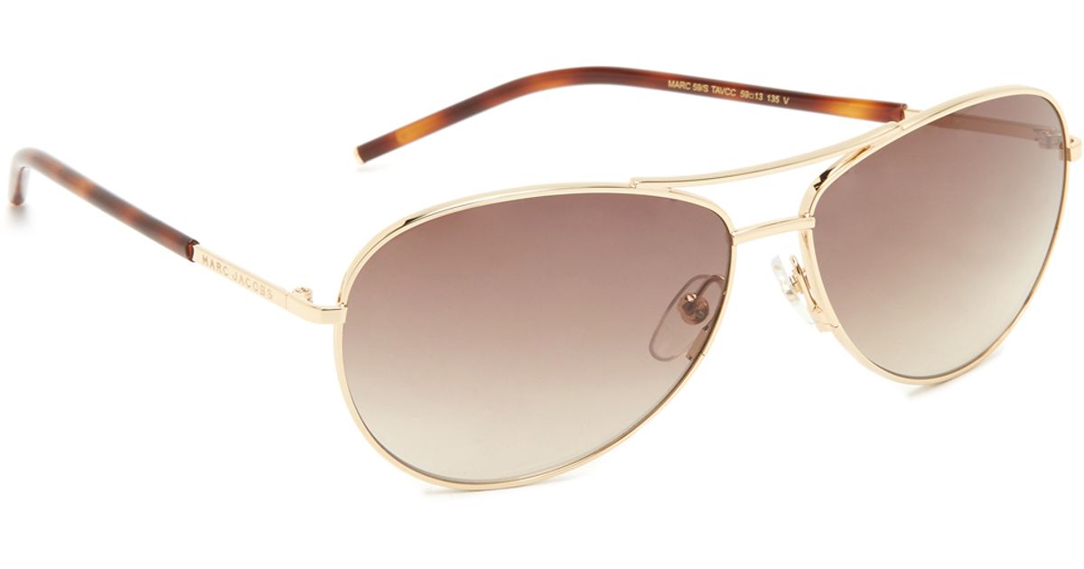 Marc jacobs Easy To Wear Curved Aviator Sunglasses in ...