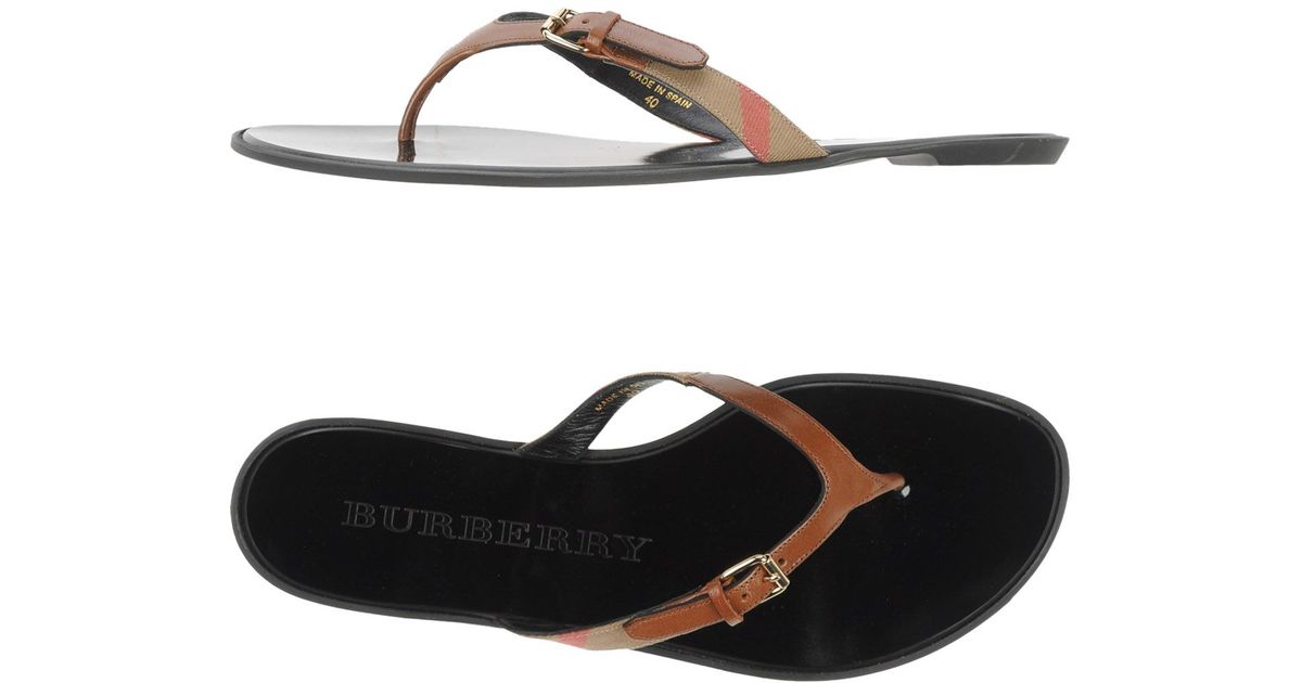 Burberry Thong Sandal in Brown - Lyst