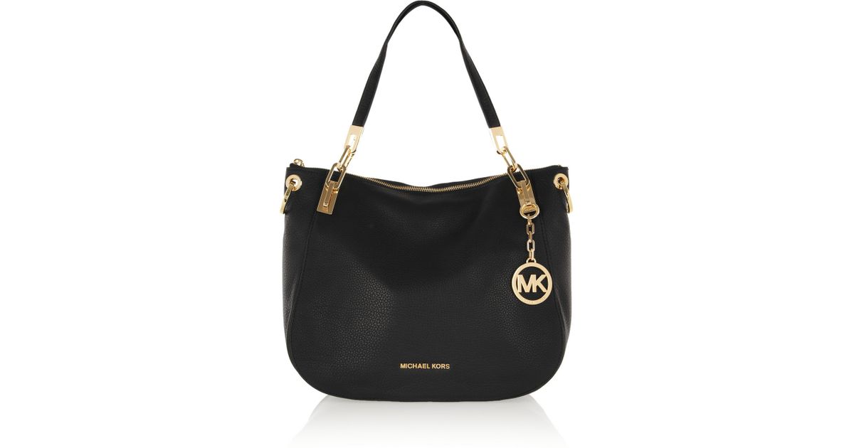 MICHAEL Michael Kors Brooke Texturedleather Shoulder Bag in Black | Lyst