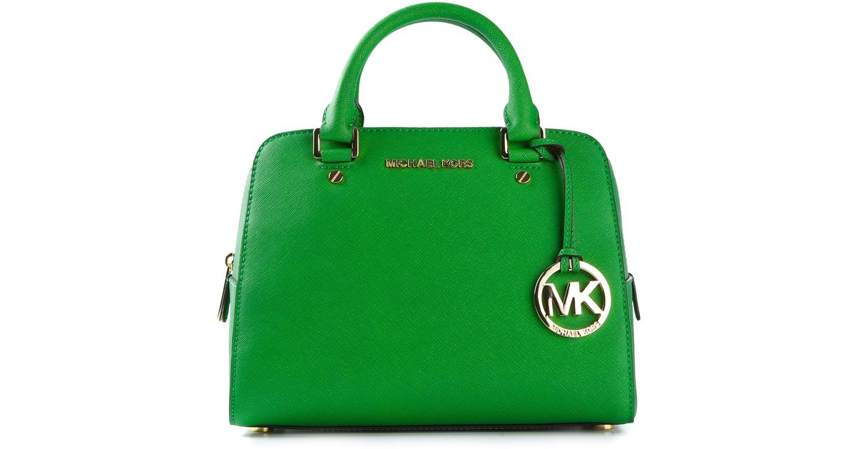 MICHAEL Michael Kors Logo Fob Bowling Bag in Green | Lyst