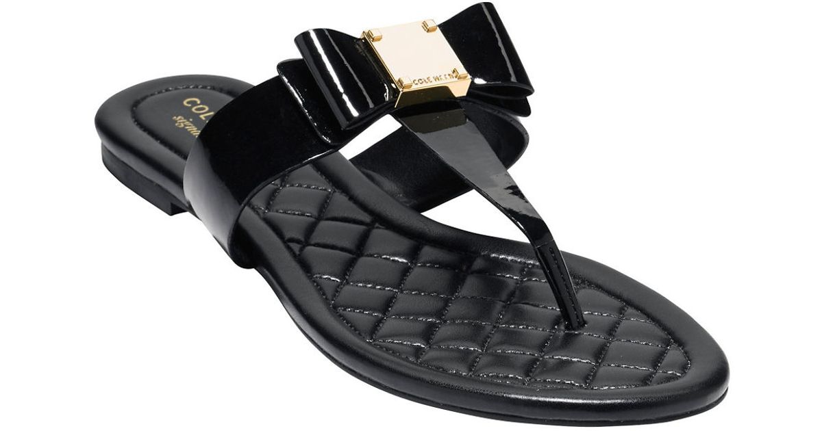  Cole  Haan  Leather Tali Bow Sandals  in Black Lyst
