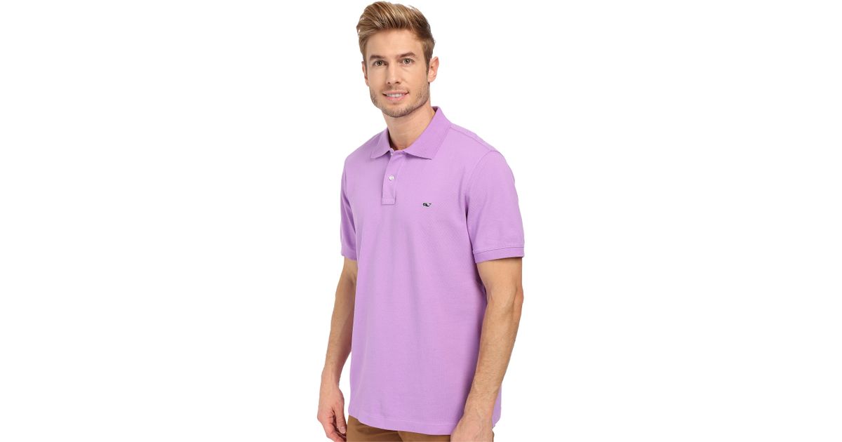 Classic Pique Polo in Purple for Men 