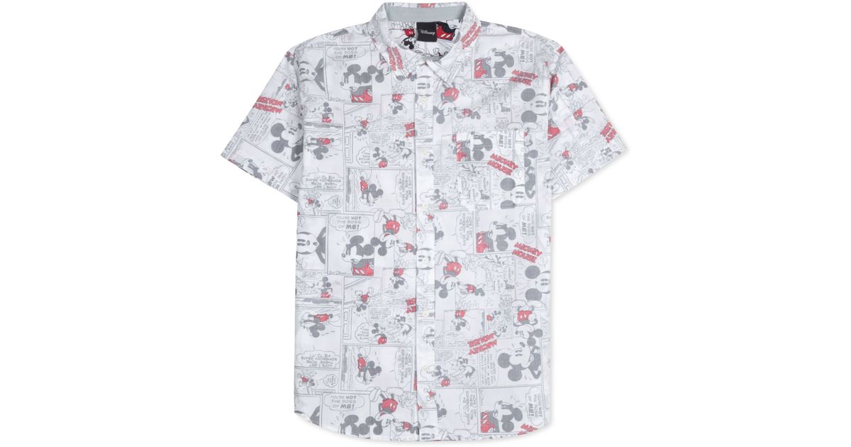 mickey mouse button up shirt mens
