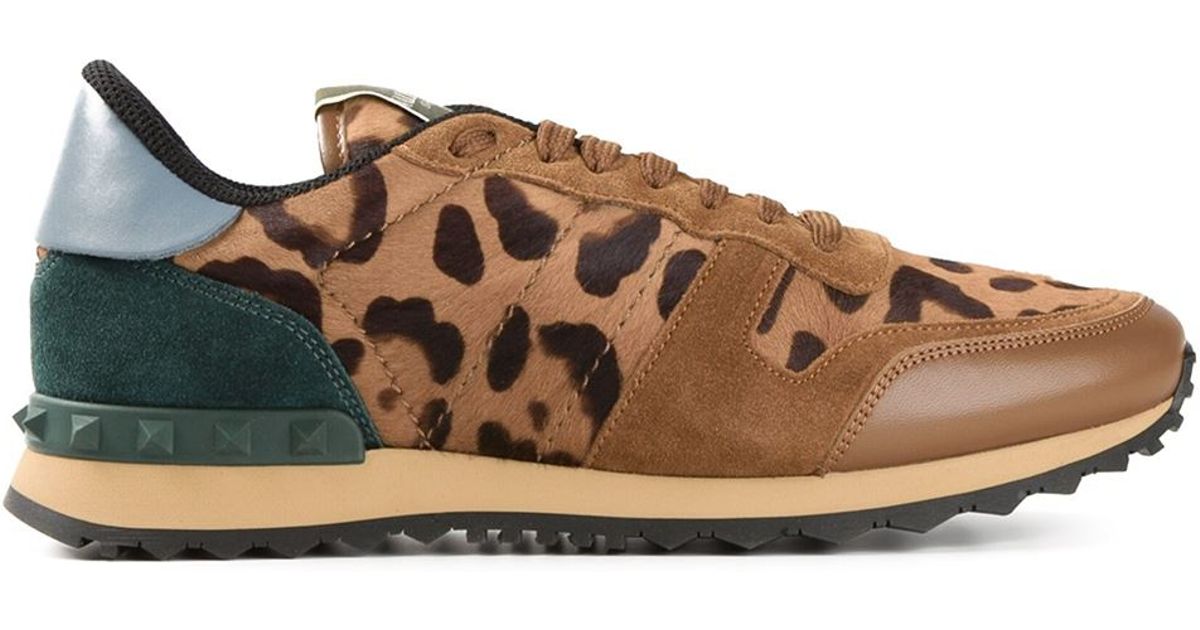Valentino Leopard Print Sneakers in 