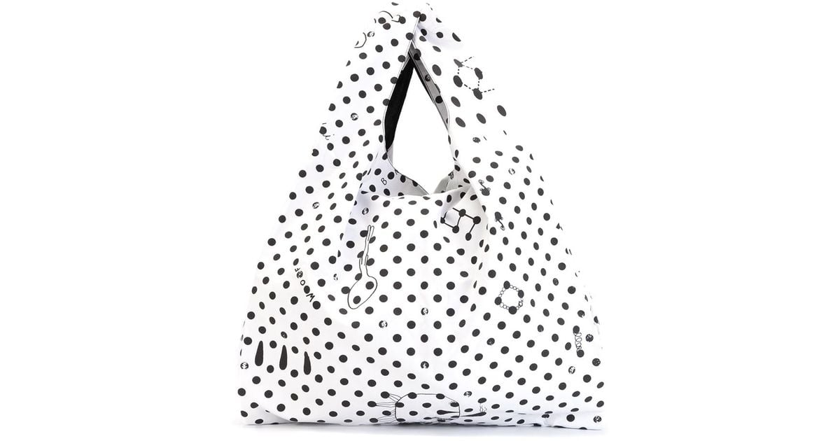 Mm6 By Maison Martin Margiela Polka Dot Print Tote Bag In White Mm6 By Maison Martin Margiela Polka Dot