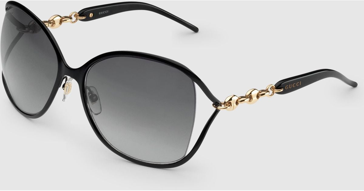 Gucci Marina Chain Sunglasses in Black 