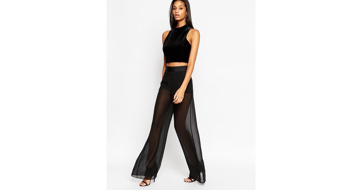 Sheer wide store leg trousers