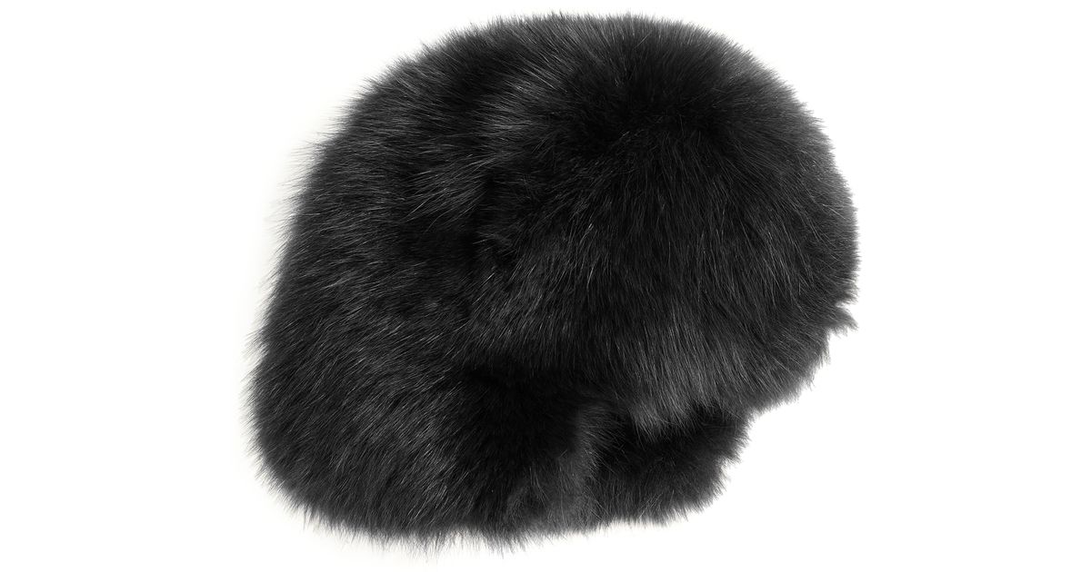Moncler Fur Hat in Black - Lyst