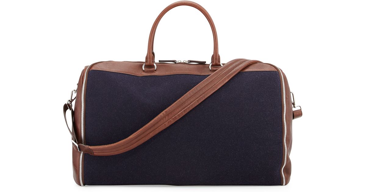 leather garment duffel bag