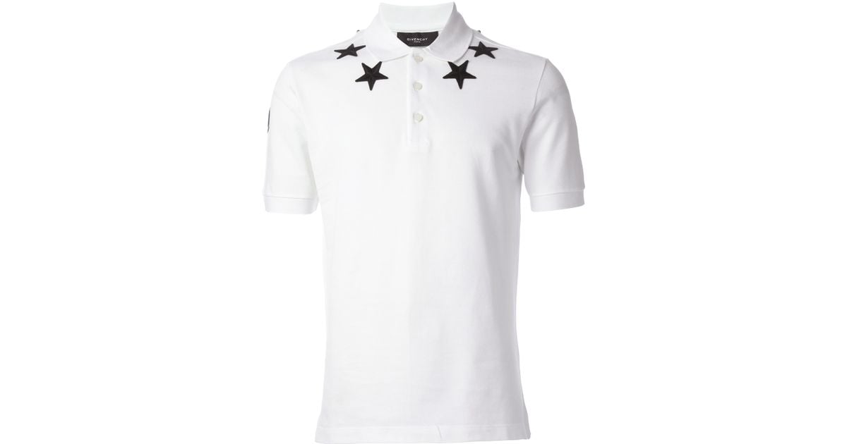 Givenchy Star Embroidered Polo Shirt in 