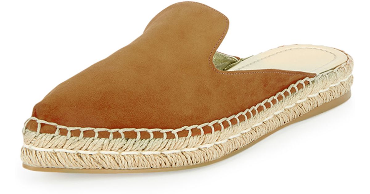 Prada Suede Espadrille Mules in Brown (TAN) | Lyst  