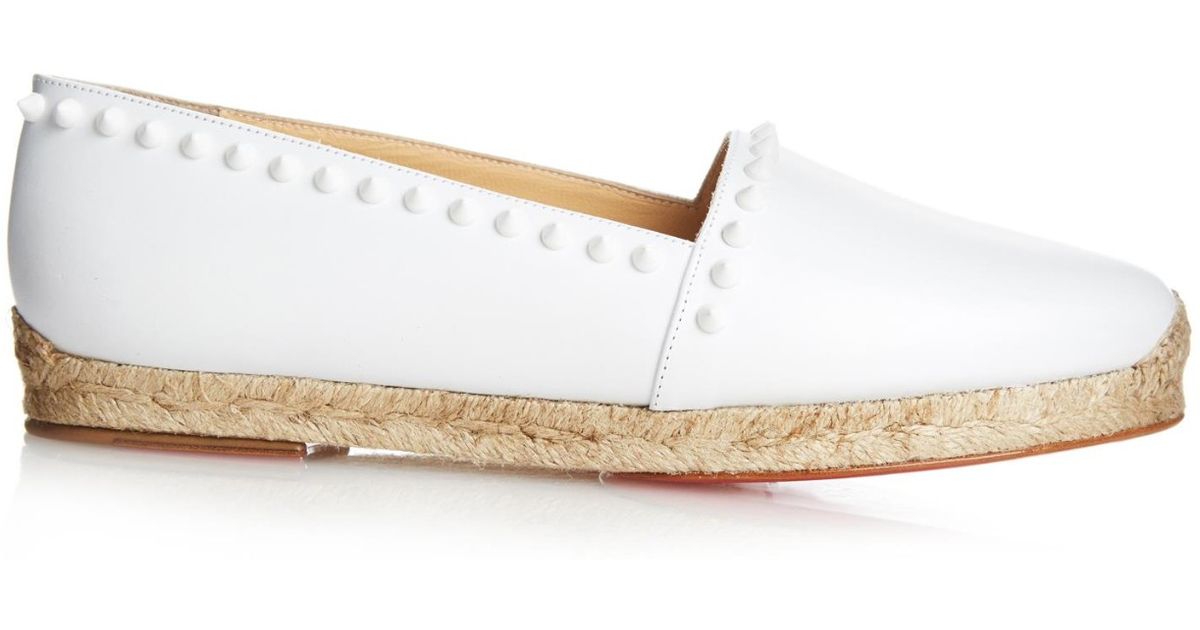 Christian Louboutin Ares Stud-Embellished Espadrilles in White - Lyst