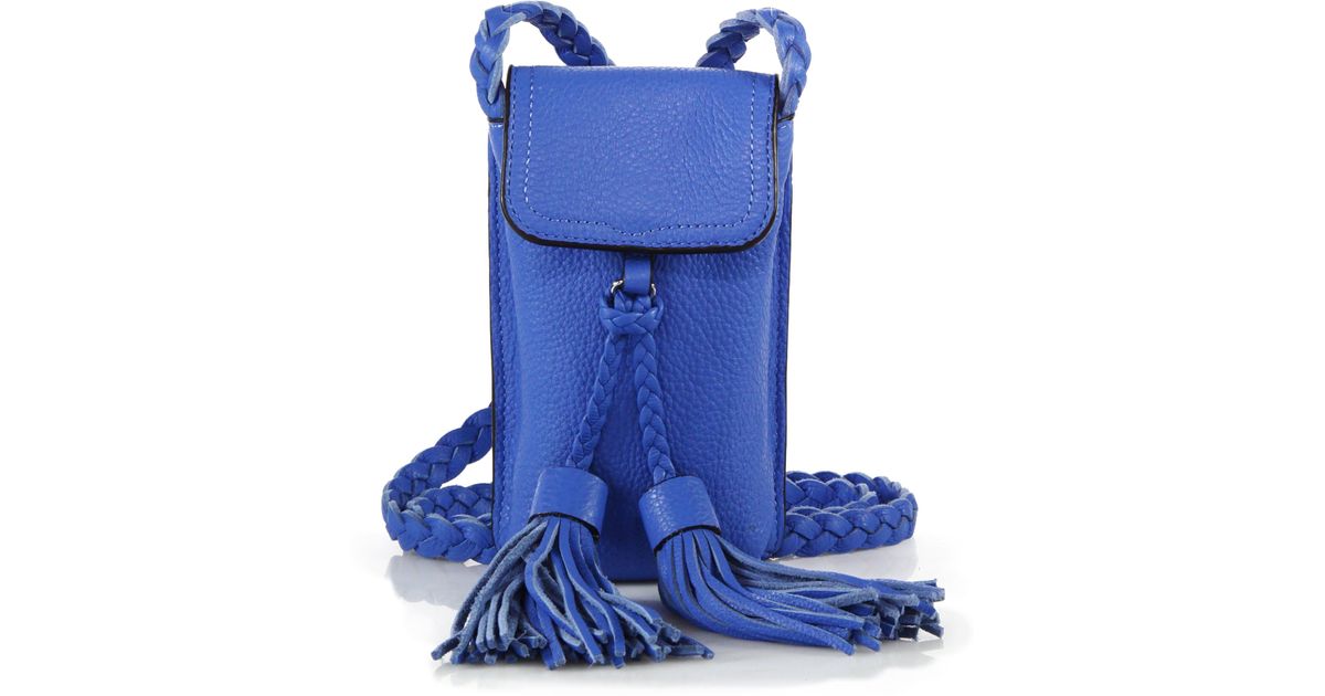 Lyst Rebecca Minkoff Isobel Leather Smartphone Crossbody Bag In Blue