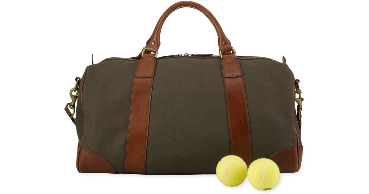 Polo Ralph Lauren Canvas & Leather Gym Bag in Olive (Green) for Men - Lyst