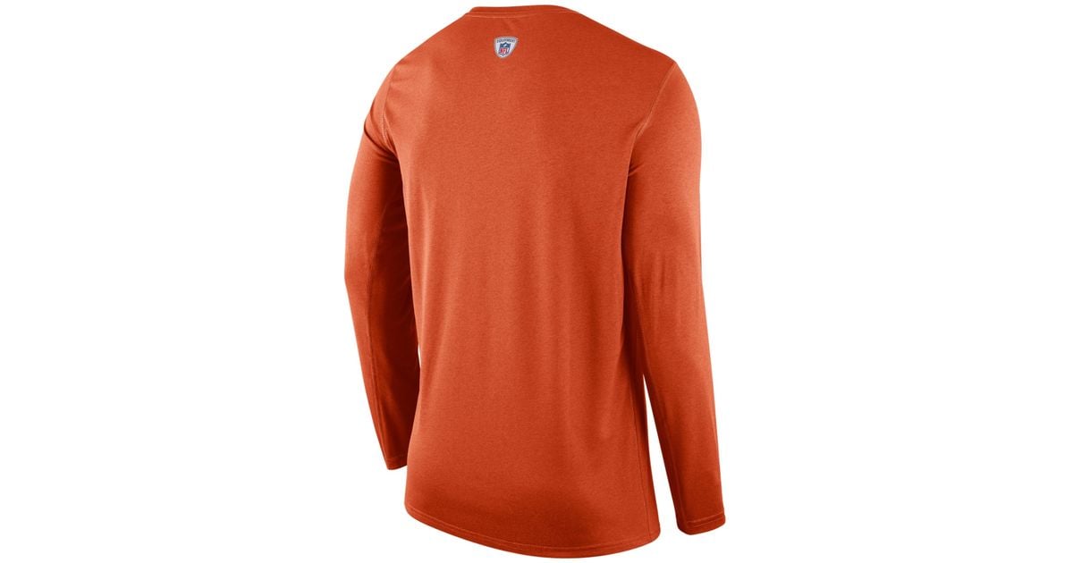 Nike Men's Long-sleeve Chicago Bears Legend Staff Practice T-shirt in  Orange for Men