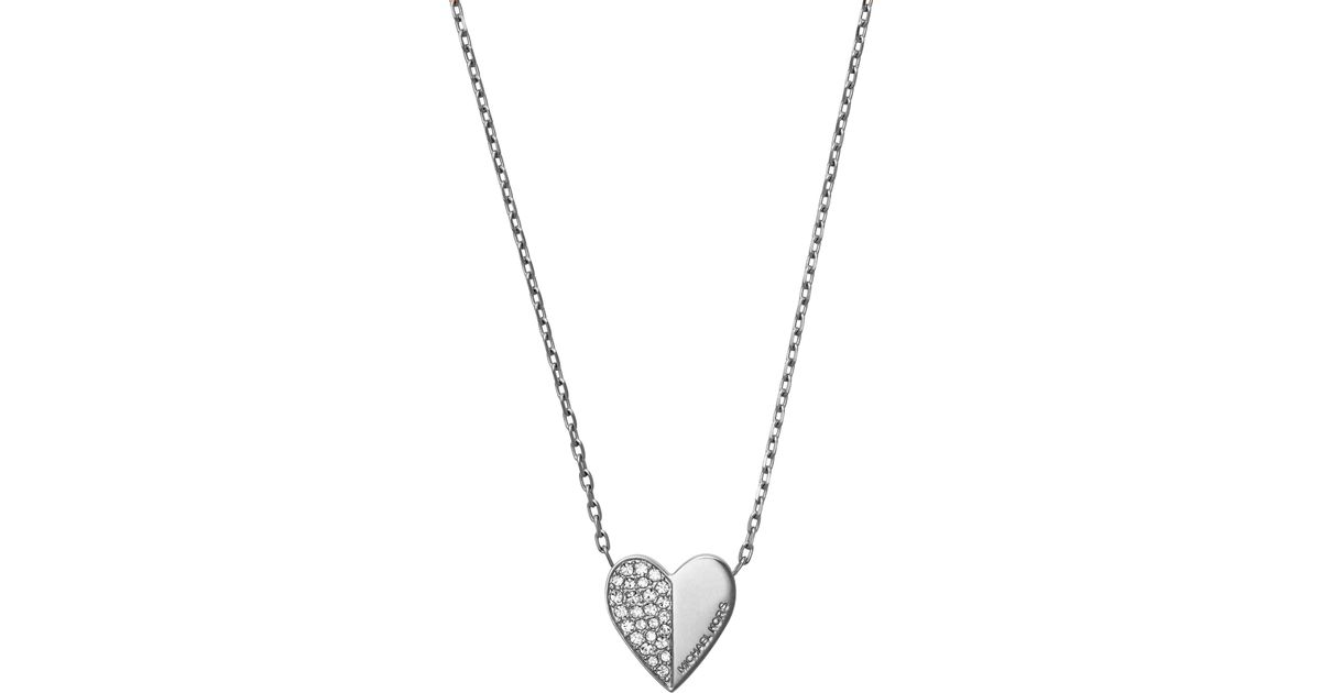 Silver-tone Heart Pendant Necklace 