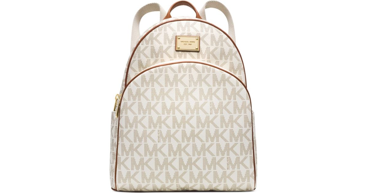 Michael Kors Michael Signature Large Backpack in White | Lyst