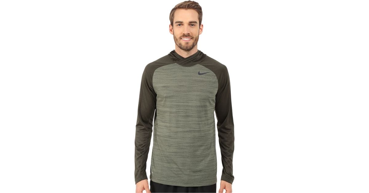 Nike Dri-fit™ Touch Long Sleeve Hoodie in Green for Men | Lyst